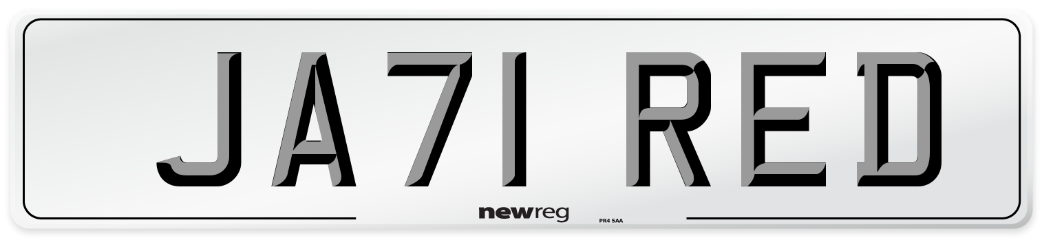 JA71 RED Number Plate from New Reg